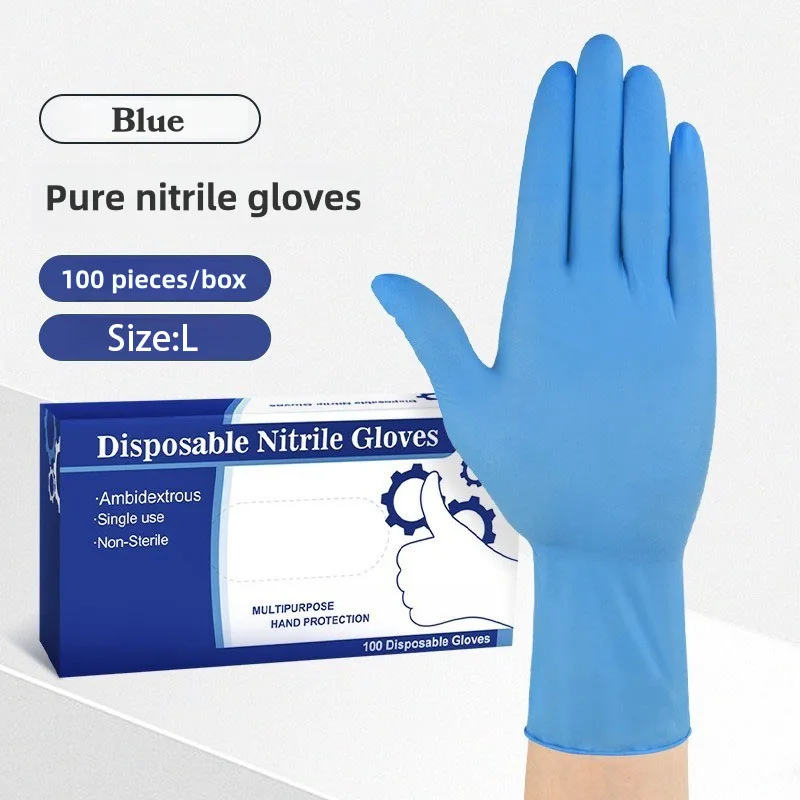 100Pcs Dental gloves acid alkali resistant nitrile gloves oil resistant food grade disposable nitrile gloves