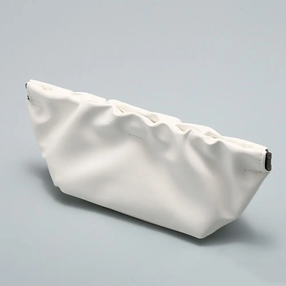 حقيبة نظارات سحابة كورية بسيطة أنيقة من جلد البولي يوريثان حقيبة واقية مقاومة للماء حقيبة تخزين النظارات الشمسية الناعمة حقيبة النقود المعدنية #2