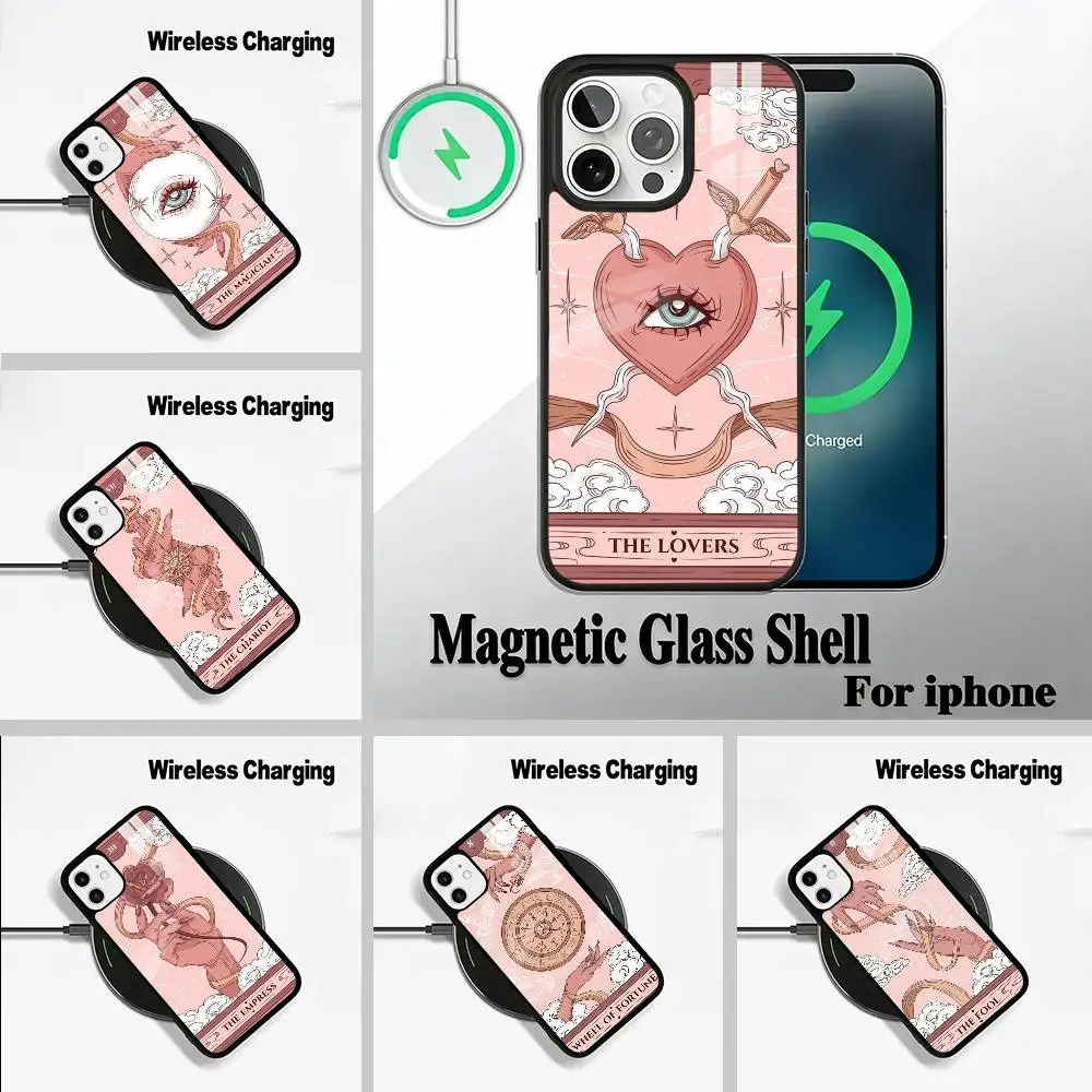 

Tarot Aesthetic Phone Case For IPhone17 16 15 14 13 12 11 Pro Max 16/15/14Plus Wireless Charger Cover Funda