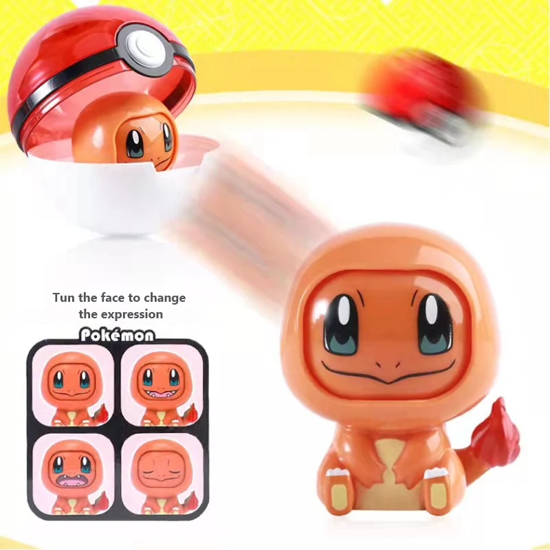 Pokemon Pokeball A Random Face-Changing Pet Action Figure Pikachu 4 Facial Expressions Kids Toy PVC Material Anime Birthday Gift