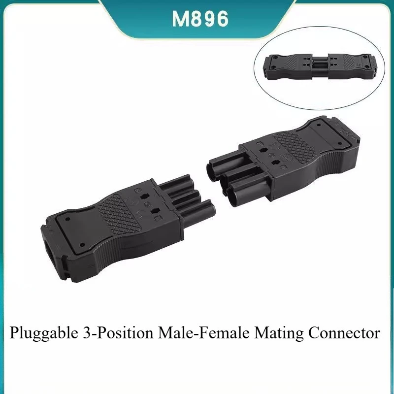 M898/896 16A 2/3핀 PS 플랫 남성-여성 플러그인 도킹 터미널 - LED 빠른 연결 500V AC/DC