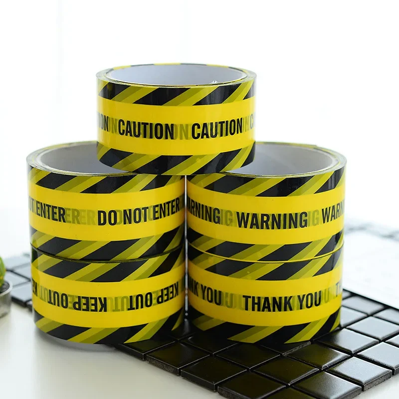 1 Roll 48mm*25m Opp Warning Tape Danger Caution Barrier Remind Work Safety Adhesive Tapes DIY Sticker For Mall Store School