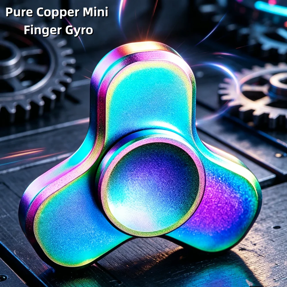 Regenbogen-Legierung Mini Fidget Spinner EDC Gyroskop Stressabbau-Spielzeug gegen Angstzustände für Kinder und Erwachsene mit ADHS-Fokus