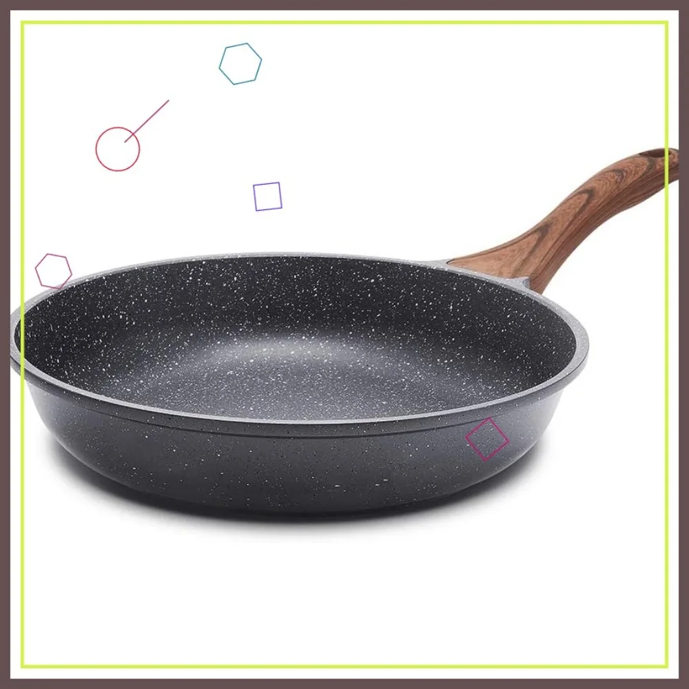 

12,5-дюймовая сковорода с антипригарным покрытием со швейцарским гранитом, без PFOA, безопасная для духовки и индукционная совместима