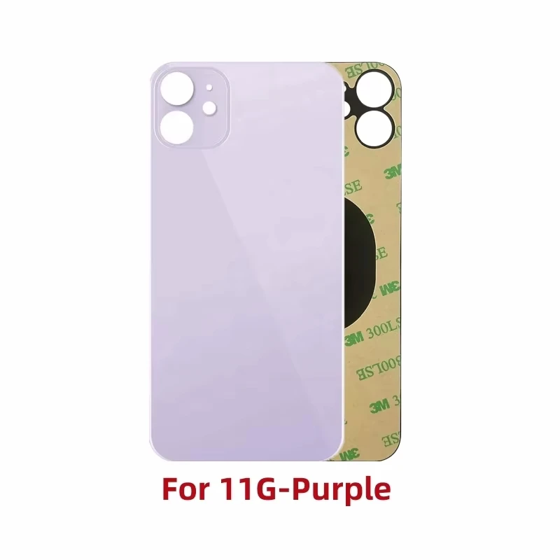 For iPhone 11 Back Glass Panel Battery Cover Replacement Parts New  Same With Logo Rear Housing Big Hole Camera Glass