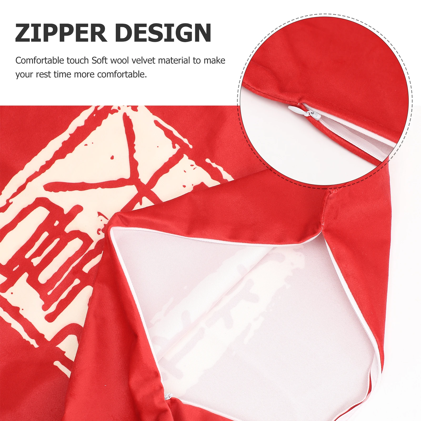 

2pcs Pillowcases 45x45cm Red Square Chinese Style Sofa Bedroom Throw Pillow Covers Home Decor Protective Cushion Cases