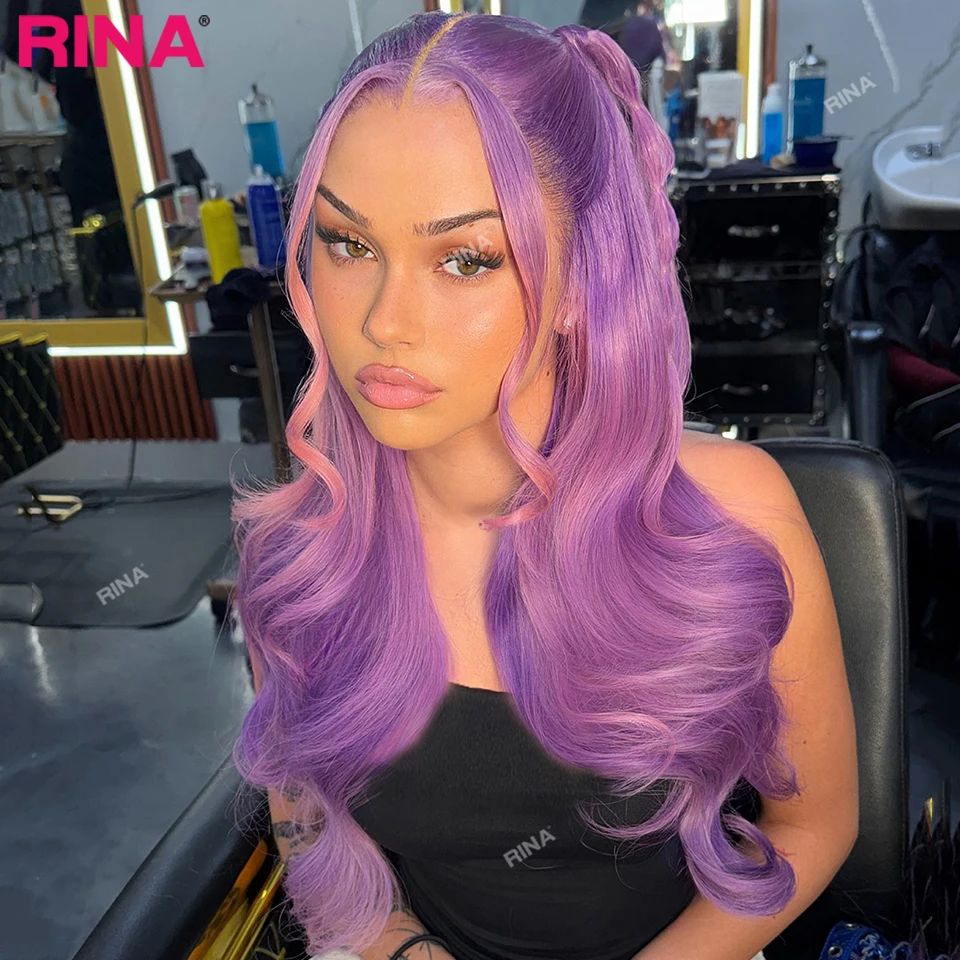 Purple Color 613 Blonde Human Hair Wig 13X6 Body Wave 13x4 Lace Frontal Wig  Transparent Lace Front Pre Plucked Wigs For Women
