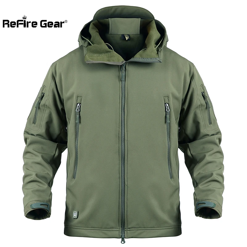 

Мужская водонепроницаемая тактическая куртка-софтшелл, зимняя теплая флисовая куртка с капюшоном, ветрозащитная куртка для активного отдыха, рыбалки и походов