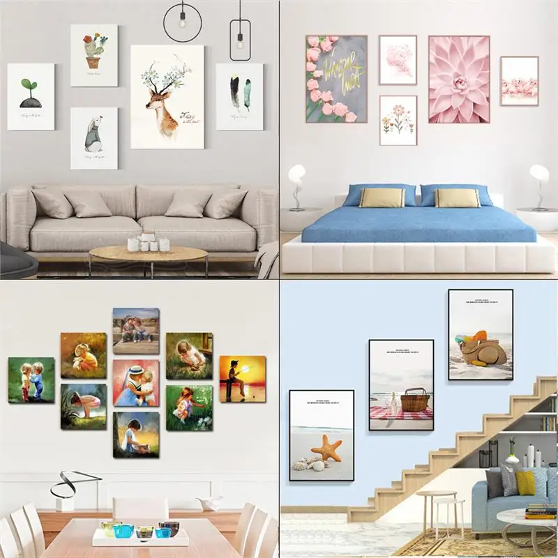 البوهيمي الشمس قوس قزح يترك خطوط مجردة الملصقات والمطبوعات الرسم على لوحات القماش الجدارية صورة غرفة نوم غرفة المعيشة معرض ديكور