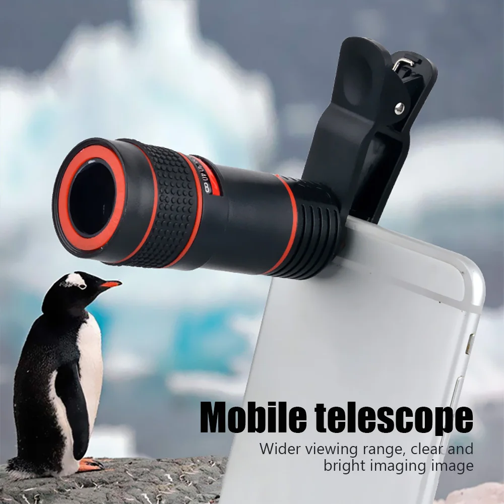 

8-кратный объектив для фотосъемки, черный корпус, объектив для мобильного телефона, регулируемое фокусное расстояние, высокое увеличение для просмотра соревнований, концертов