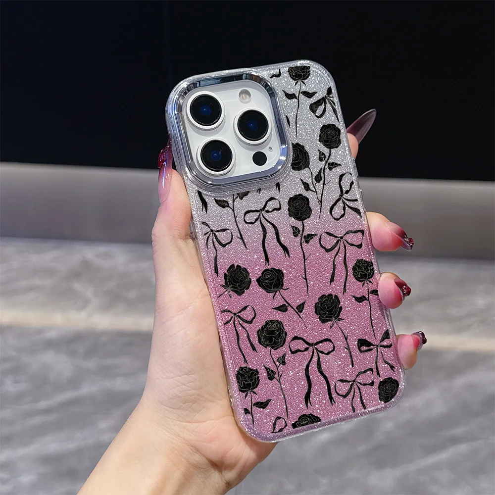 미스티 블랙 로즈 도금 투명 폰 케이스 (비보 Y39 Y29 Y04 Y38 Y28 Y19S Y03 Y78 Y36 Y17S Y100 Y75 Y22S Y02 4G 5G 용)