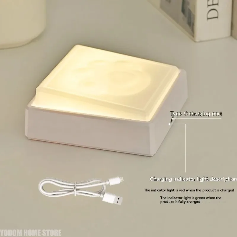 

Магнитный ночник LED в форме кошачьей лапы, перезаряжаемый через USB, с функцией таймера, стильное освещение для спальни и прикроватной зоны