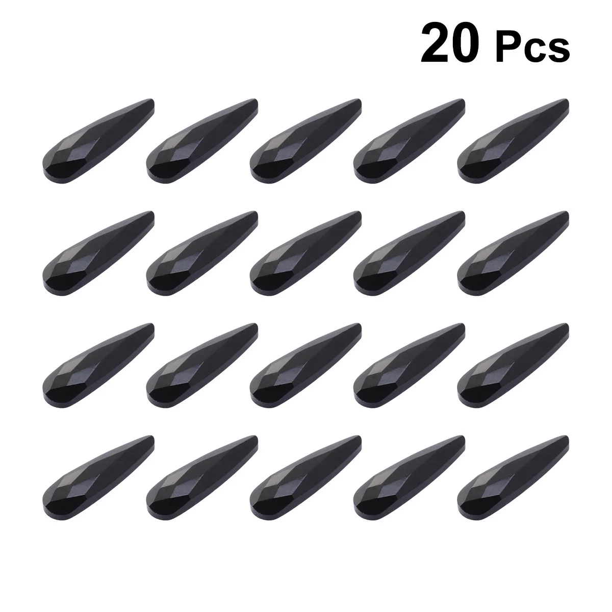 

20Pcs Nail Art Drop Black Rhinestones Flat Backs DIY Nail Decor for Soak Off Polish Natural False Nails