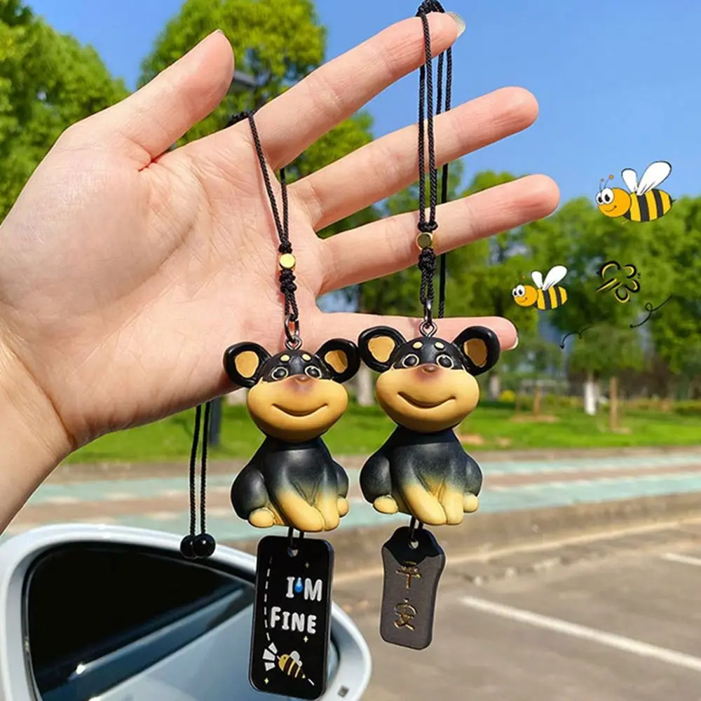 Kawali Resin Bee Dog Keychain Toys Hanging Ornament Bag Charms Gift Bee Dog Pendant