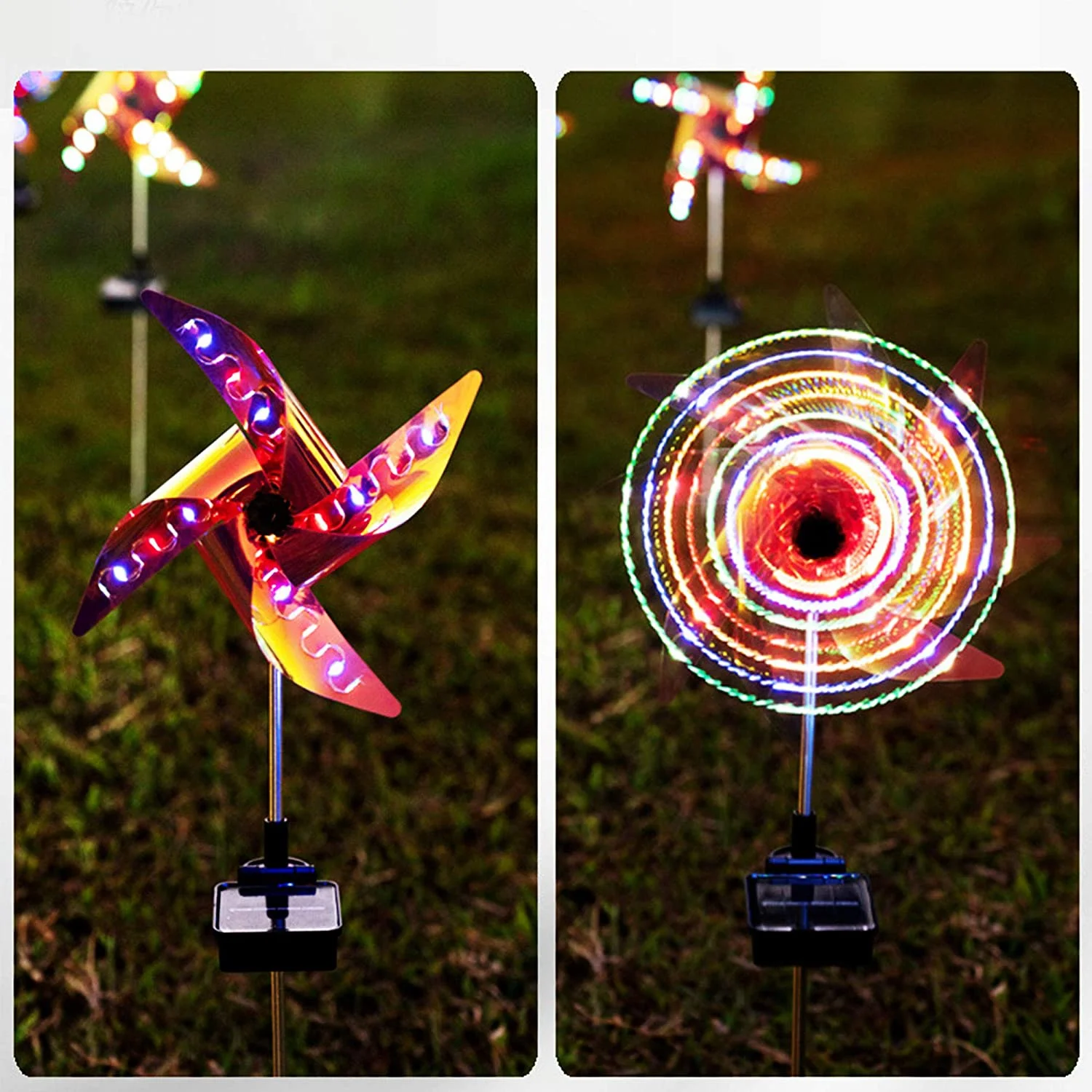 32LED Solar Wind Spinner Licht Bunte Rasen Lampe Outdoor Garten Weg Landschaft Lichter Wasserdichte Windmühle Dekor