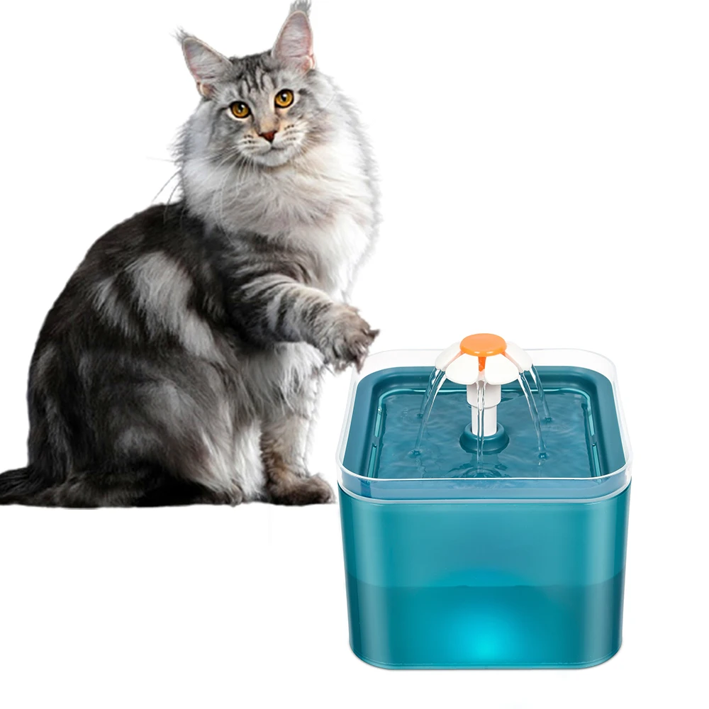 For Fresh Water USB Charging Cat Drinking Fountain with LED Lighting Automatic Pet Water Dispenser with Recirculate Filtring