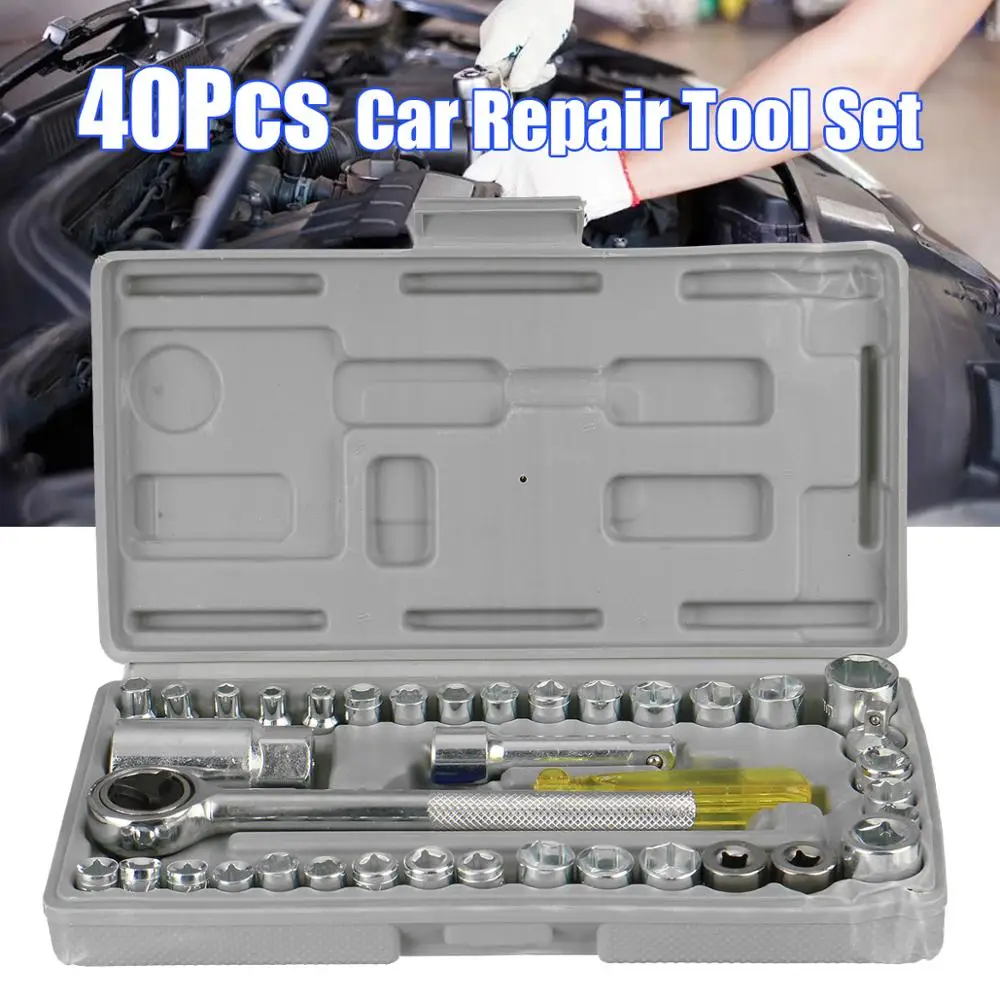 

40 Piece Sleeve Tool Repair Folding Wrench Combination Multi Function Set of Automobile and Motorcycle Repair Tools
