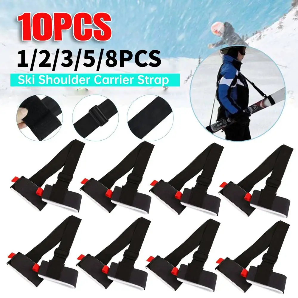 1-10pcs Ski Shoulder Carrier Strap Adjustable Ski Holder Straps Portable Snowboard Carrying Strap Ski Accessories for Adults Kid