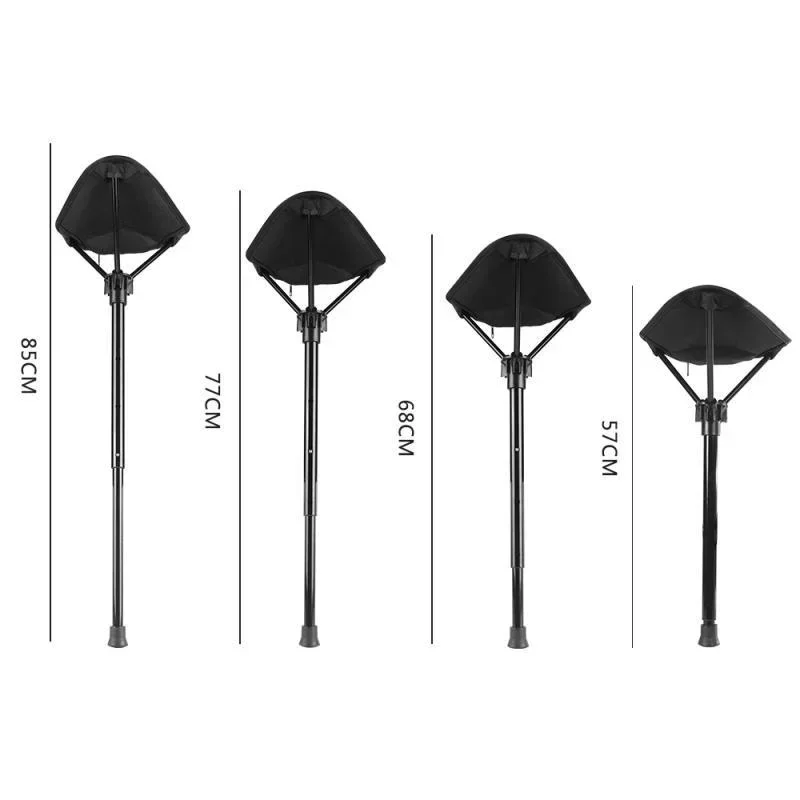 

New Small Folding Stool, Portable Travel Stool, Compact Collapsible Stool With A Telescoping Stand To Adjust Seating Height & Su