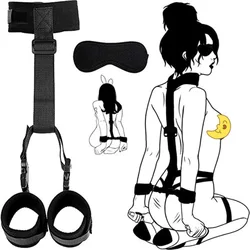 Analyste de jouets sexuels BDSM pour adultes, jeux sexy, masque de bondage, ensemble de plumes, menottes de rinçage, contraintes de manchette pour les aides sexuelles des couples