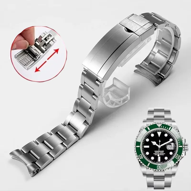 

Watch Band For Rolex SUBMARINER DAYTONA Fine-Tuning Pull Button Clasp Watch Strap Accessories 904 Stainless Steel Watch Bracelet