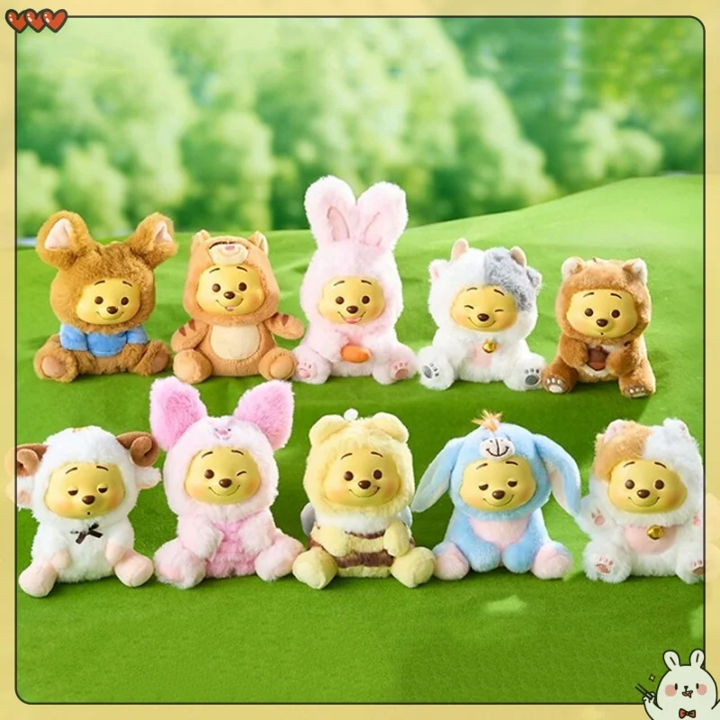 

Аутентичная плюшевая игрушка Винни-Пух, коллекционная фигурка, милый медведь, украшение, модная глухая коробка, подарок, подвесной орнамент, вечерние трюк