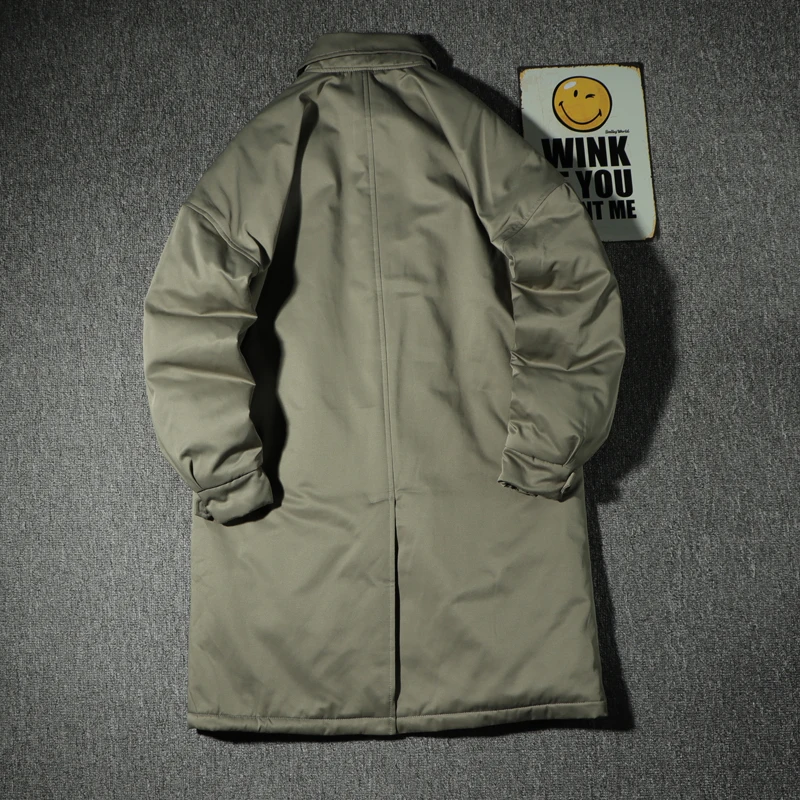 Cappotto in cotone Parka in pile di agnello con colletto stile americano per giacca invernale da uomo di media lunghezza alla moda giapponese