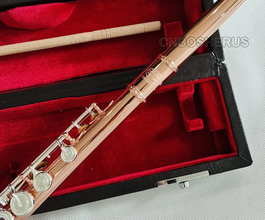 Hot sale WEIBSTER Rose Gold Plating Flute 17 Open Holes Offset-G Key Handmade