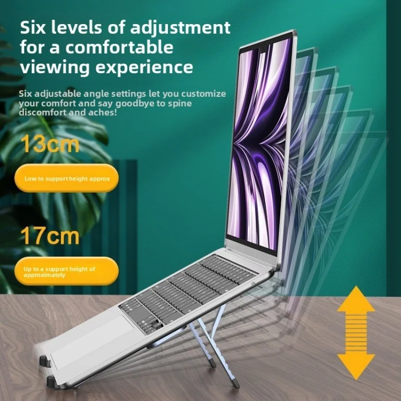 Foldable Laptop Stand Metal Mini Adjustable Angle Portable Notebook Holder for 10-17 Inch Laptops Ideal for Home Office Travel