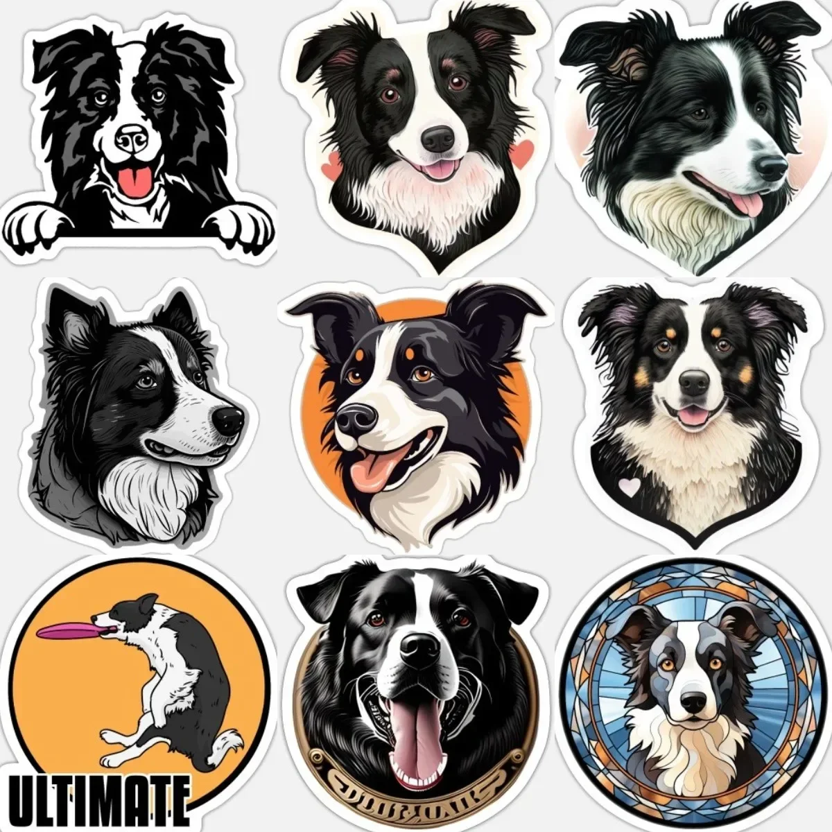

Cute Border Collie Stickers Vinyl Laptop Camper Van Bicycle Wall Room Car Fridge Motorcycle Off-road Waterproof Helmet PVC Decal