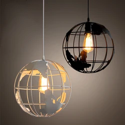 Industrial Pendant Lights Vintage Iron Globe Hanglamp For Dining Room Bedroom Restaurant Bar Decor Loft E27 Luminaire Suspension