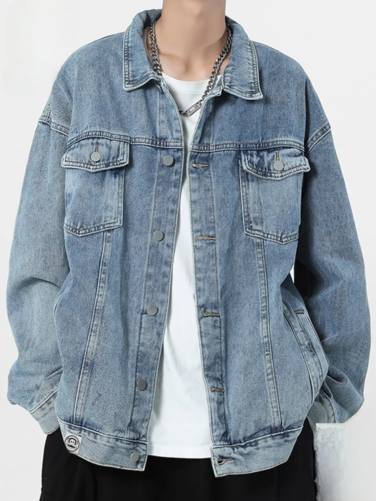 

PaulFrank Loose Fit Denim Jaet for Men Spring Autumn 2025 New Sle Big Mouth Monkey Workwear Jaet Button Decorated Cotton