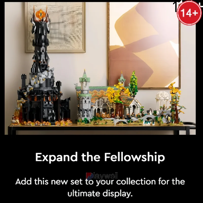 Icons Fantasy Barad-Dur Black Dark Tower Modell Bausteine Ziegel Spielzeug für Kinder Geschenke für