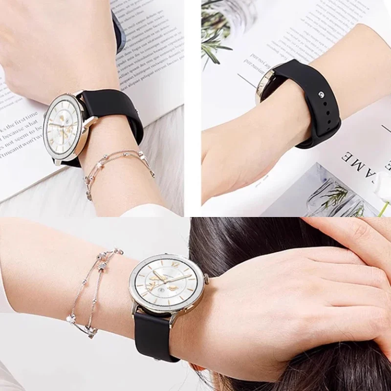 18mm 20 22mm Women Silicone Bracelet for Huawei GT5/GT4 41mm GT5Pro 46mm Band for Samsung Galaxy FE 7 6 40mm 44mm Strap image 5