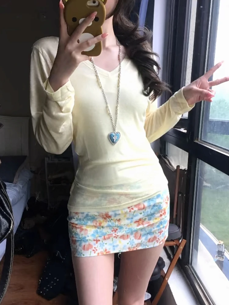 Genayooa Korean Style Solid T- - огляд і ціна Yellow Winter Clothing