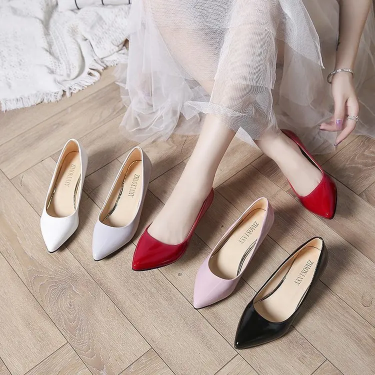 Simple Comfort Low-heeled Pumps Womens 3CM Pointed Cat Heel Pink High Heels  Stiletto Bridesmaid Wedding Shoes Career Work Shoes - AliExpress 322