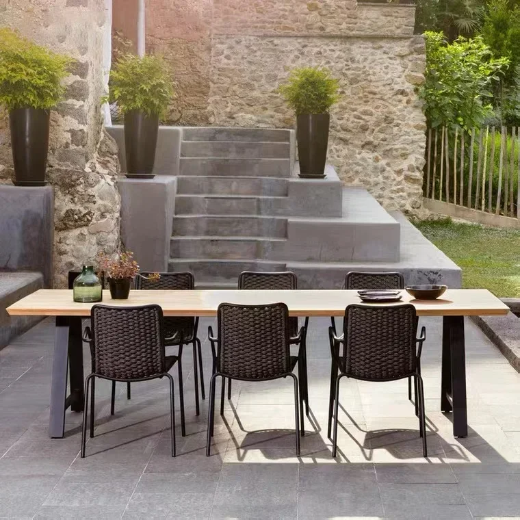 Premium  Superior Outdoor Table And Chair Designer Courtyard Garden Dining Table Open Terrace Restaurant Sun Protection