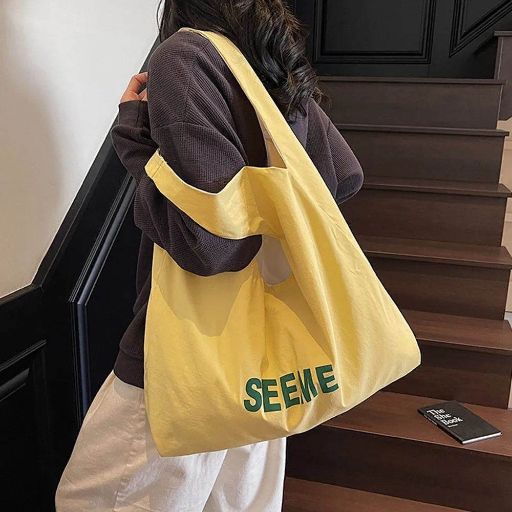 

Lightweight Large Capacity Canvas Shopping Bag Retro Korean Style Office Worker Tote Casual Sweet Single Shoulder Bag Students