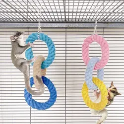 Hamster Toy Climbing Rope Toys Small Pets Bird Rope Swing Toy Hanging Cotton Rope Cage Accessories Play Toys Set