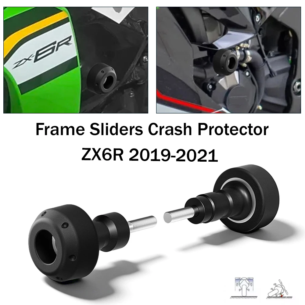 ZX6R No Logo Frame Engine Crash Accessories For ZX6R Performance 2019 2020 2021 Motorcycle Frame Side Sliders Crash Protector