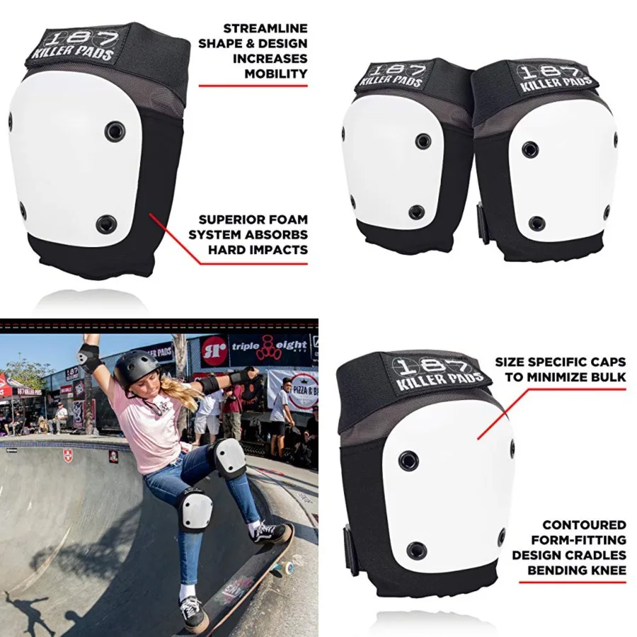 

Fly Knee Pads - Grey w/White Caps