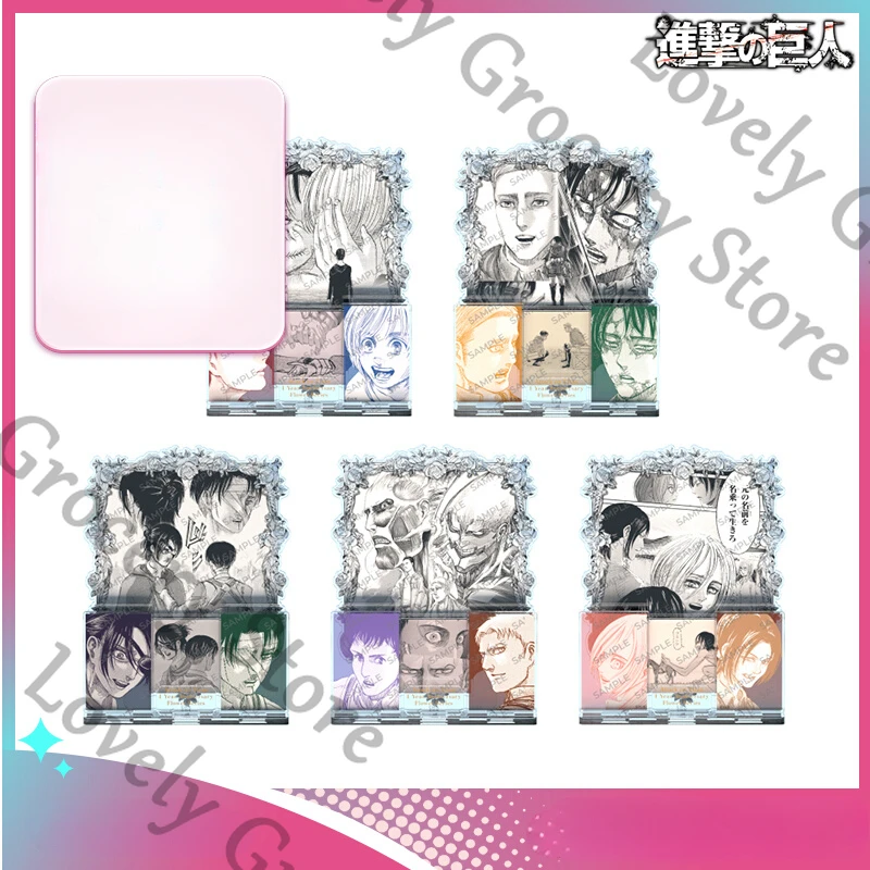 

Anime Attack on Titan Hange Zoe Levi Ackerman Armin Arlert Eren Jaeger Reiner Braun Cosplay Acrylic Sign Stand Figure Fans Gift