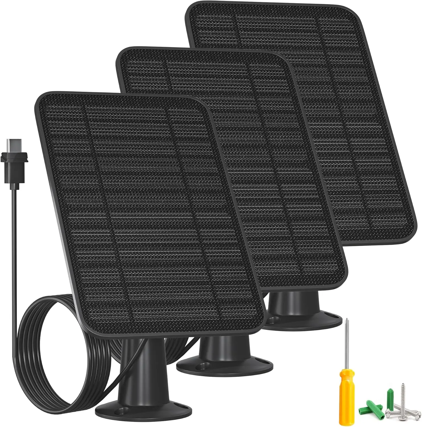 3Pcs 5WSolar Panel for Blink Camera Outdoor, Solar Panel Charger with Battery Compatible with New Blink Outdoor 4(4th Gen)Camera