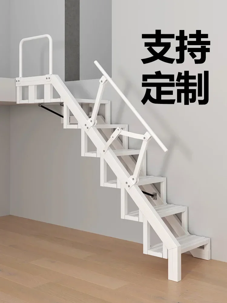 Customized foldable staircase against the wall indoor duplex