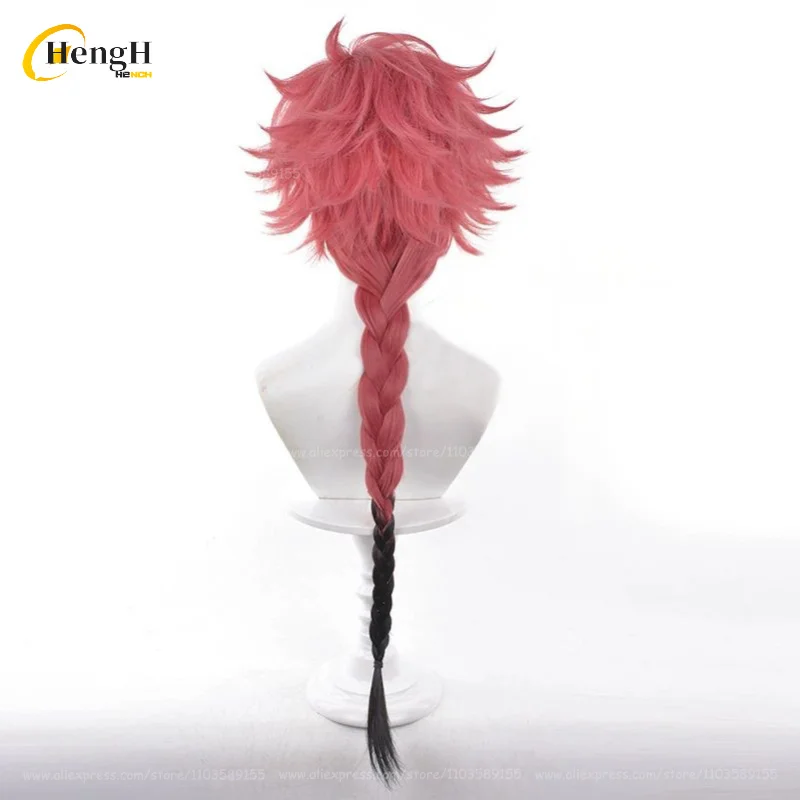 Anime veia cabelo sintético longo 80cm gradiente torção trança cosplay anime peruca ang brinco resistente ao calor perucas de festa de halloween