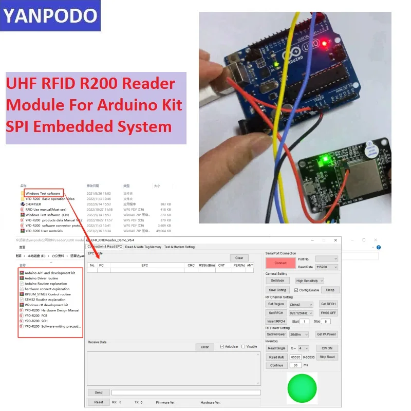 Yanpodo UHF RFID Module Reader Micro USB RFID UHF Module TTL Uart For Arduino Raspberry Pi Board Kit SPI Embedded System