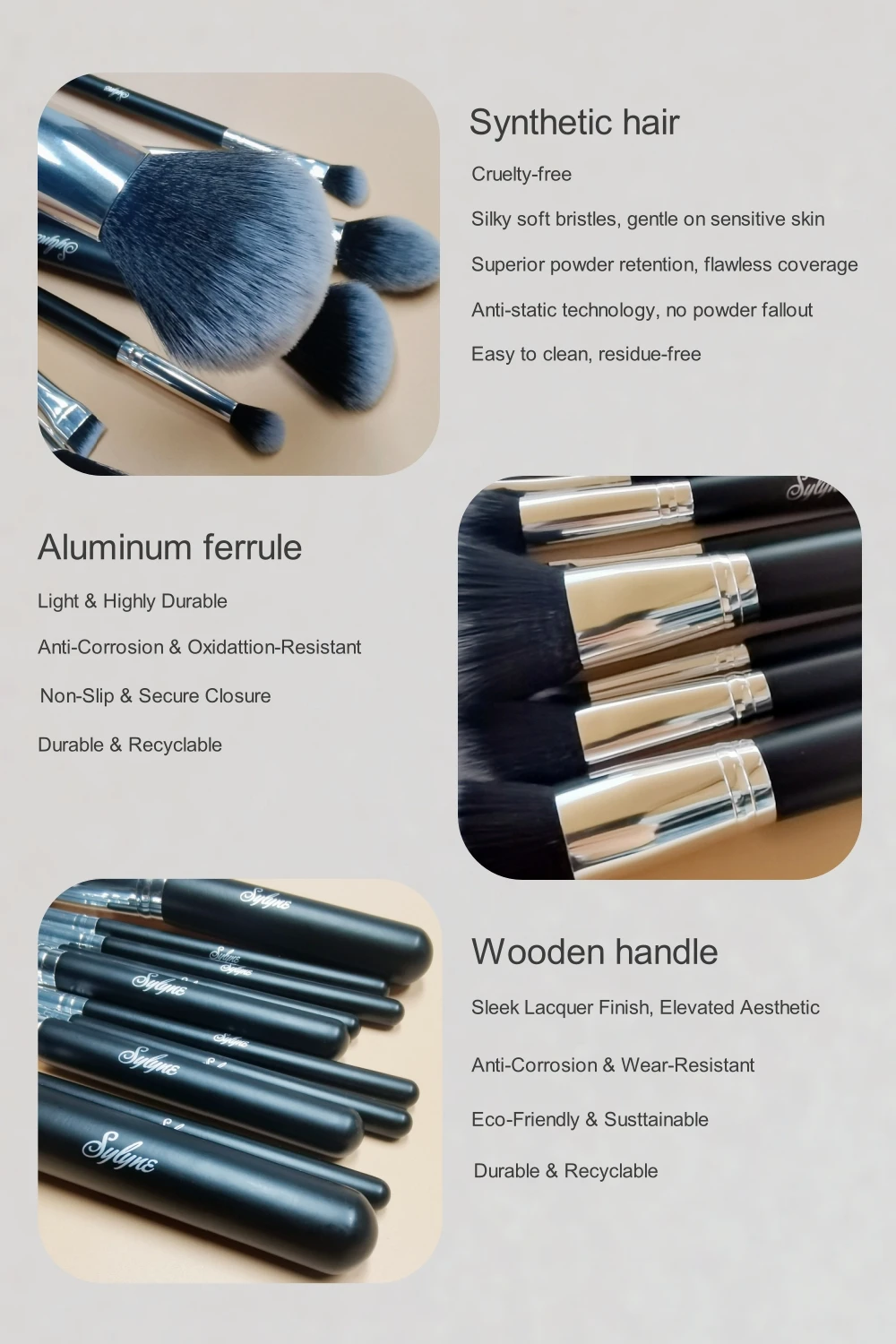 Professional Makeup Brush Set for Powder, Foundation, Highlighter, Eyebrow, and Eyeshadow description 2