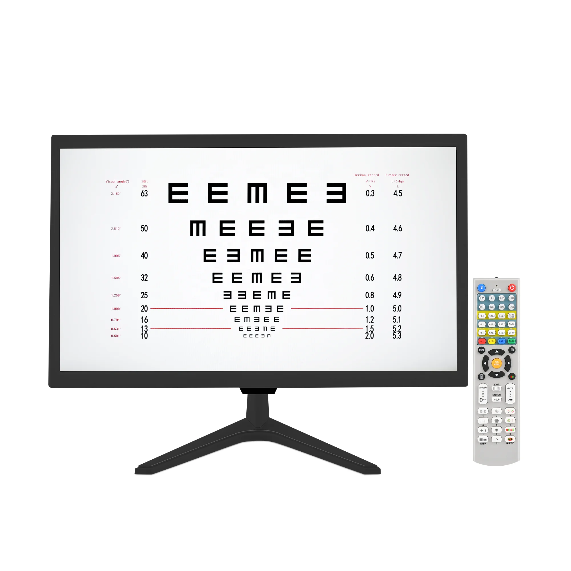 SJ Optics Optical Instrumentst K-215 21.5 Inch Remote Portable near Vision Tester Clear Chart Visual Acuity