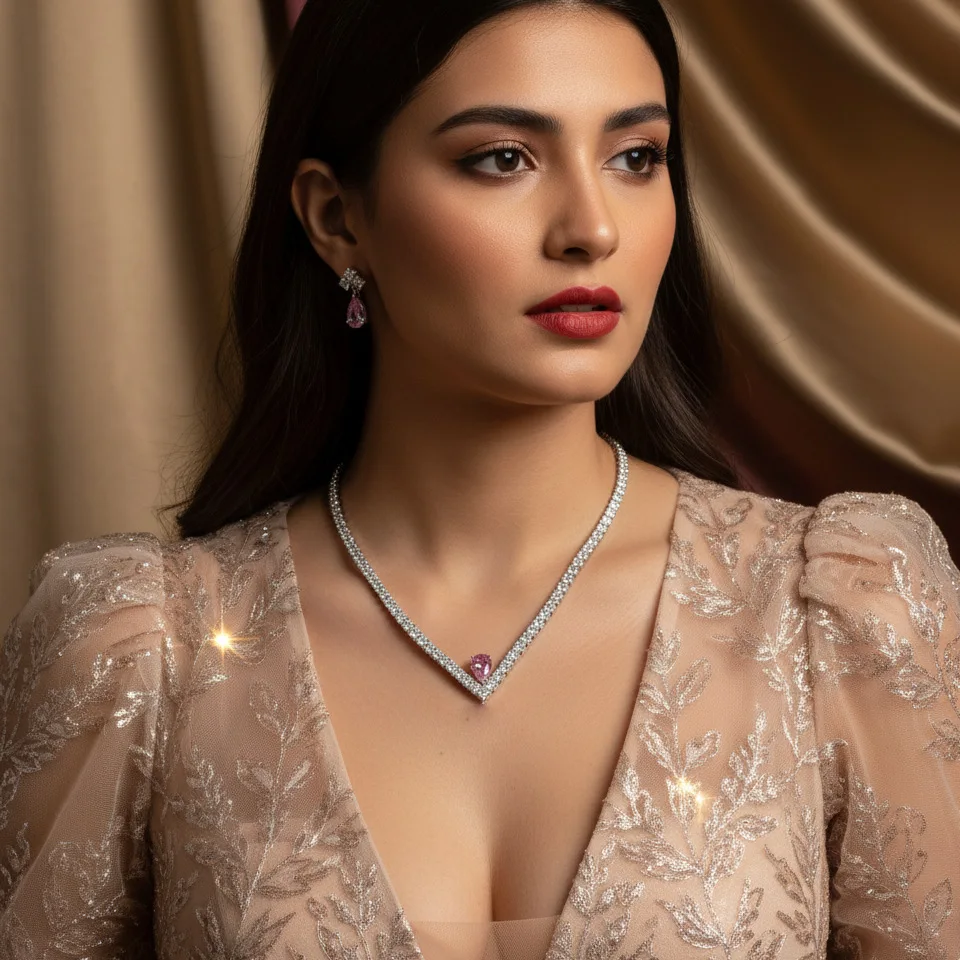 

Fine Jewelry Sets For Women Shine Cubic Zirconia Bridal Drop Earrings Necklaces Pendants Set Wedding Party Engagement Accessory