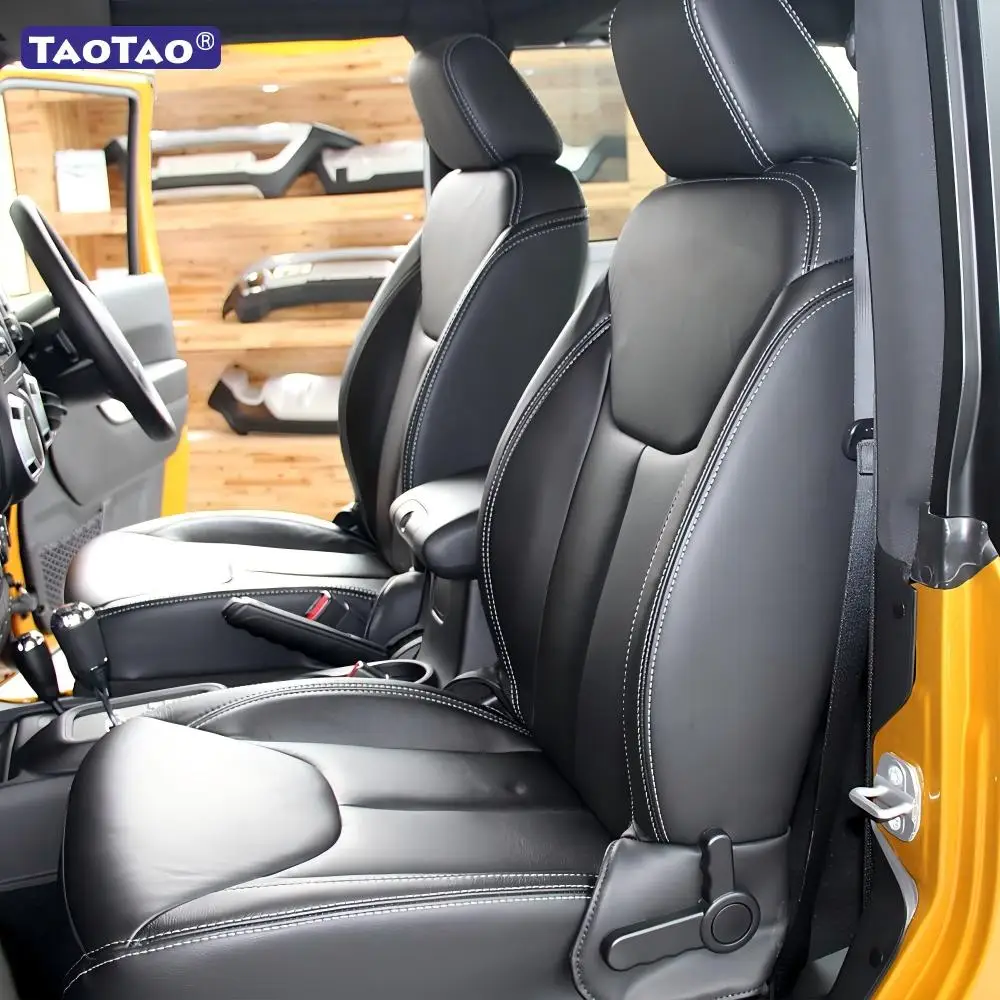 For Jeep Wrangler Unlimited JK 4 Doors 2013 2014 2015 2016 2017 2018 Full Set Custom Faux Leather Car Seat Covers Accessories